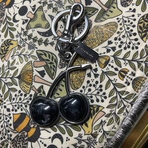 Coach Silver and Black Cherry Keychain